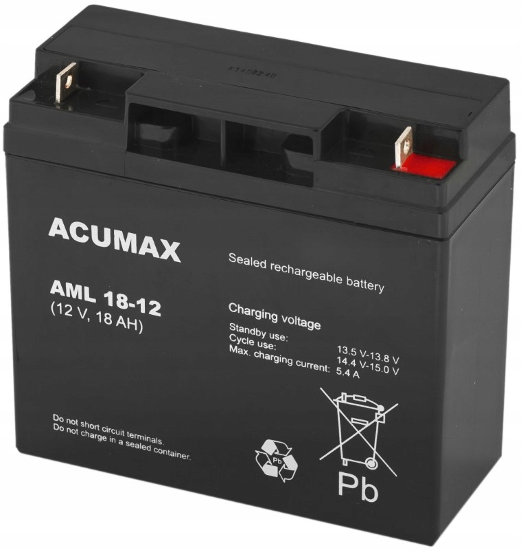 BATERIA AKUMULATOR AGM VRLA ACUMAX AML 12V 18Ah APC RBC UPS ZASILACZ ALARM