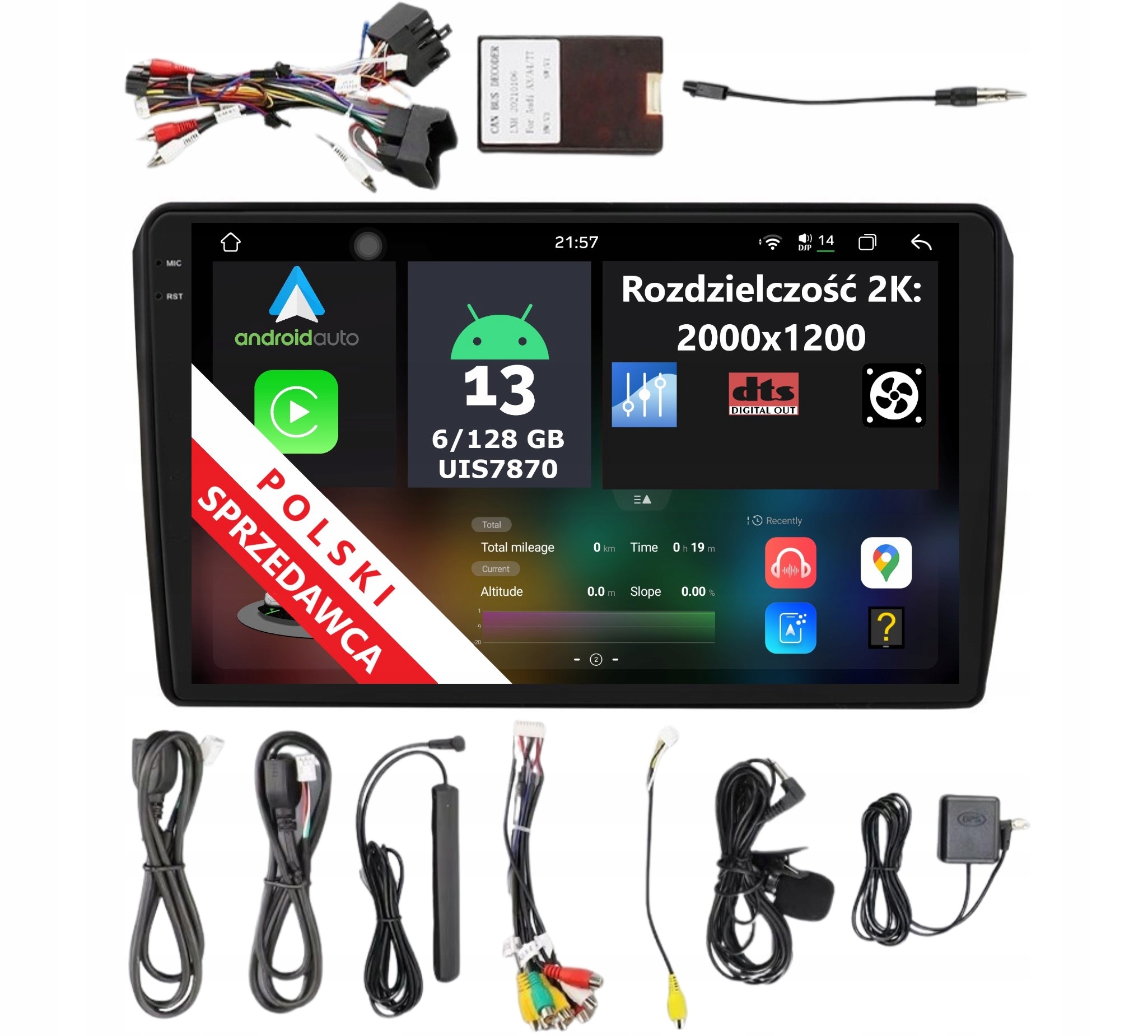 2K Qled Rádio 2DIN Navigace Android Audi A3 8P 6/128 Gb Dsp Carplay Lte