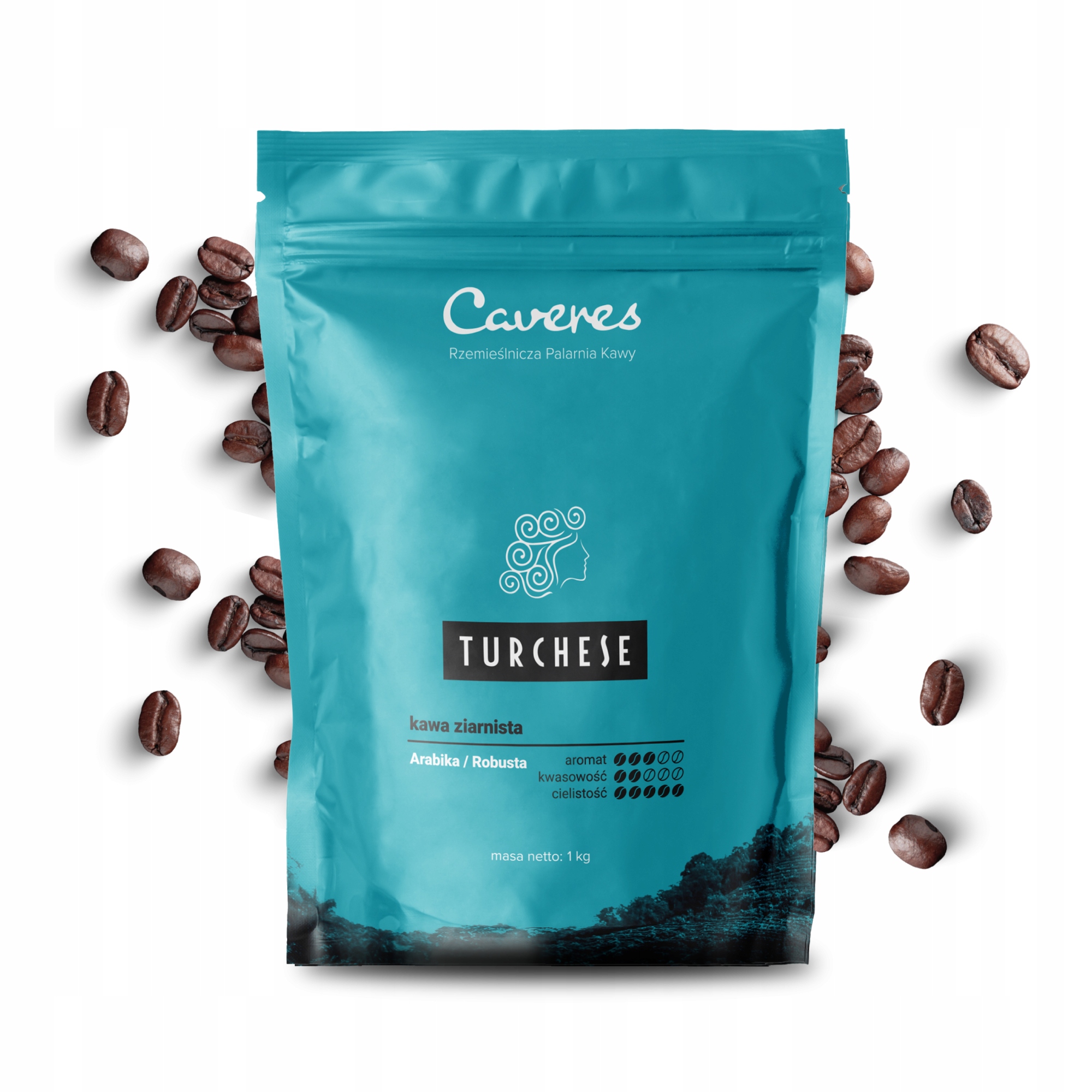 Levně Káva zrnková Caveres Turchese 1 kg 1000 g
