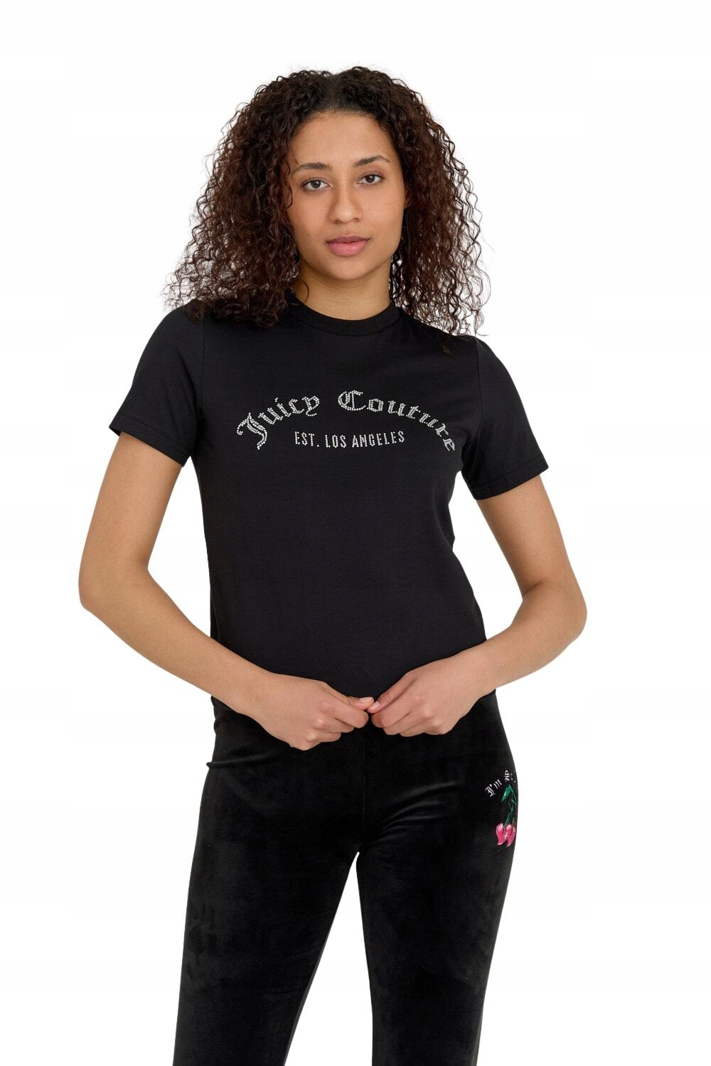 Juicy Couture Černé tričko s diamantovým logem S