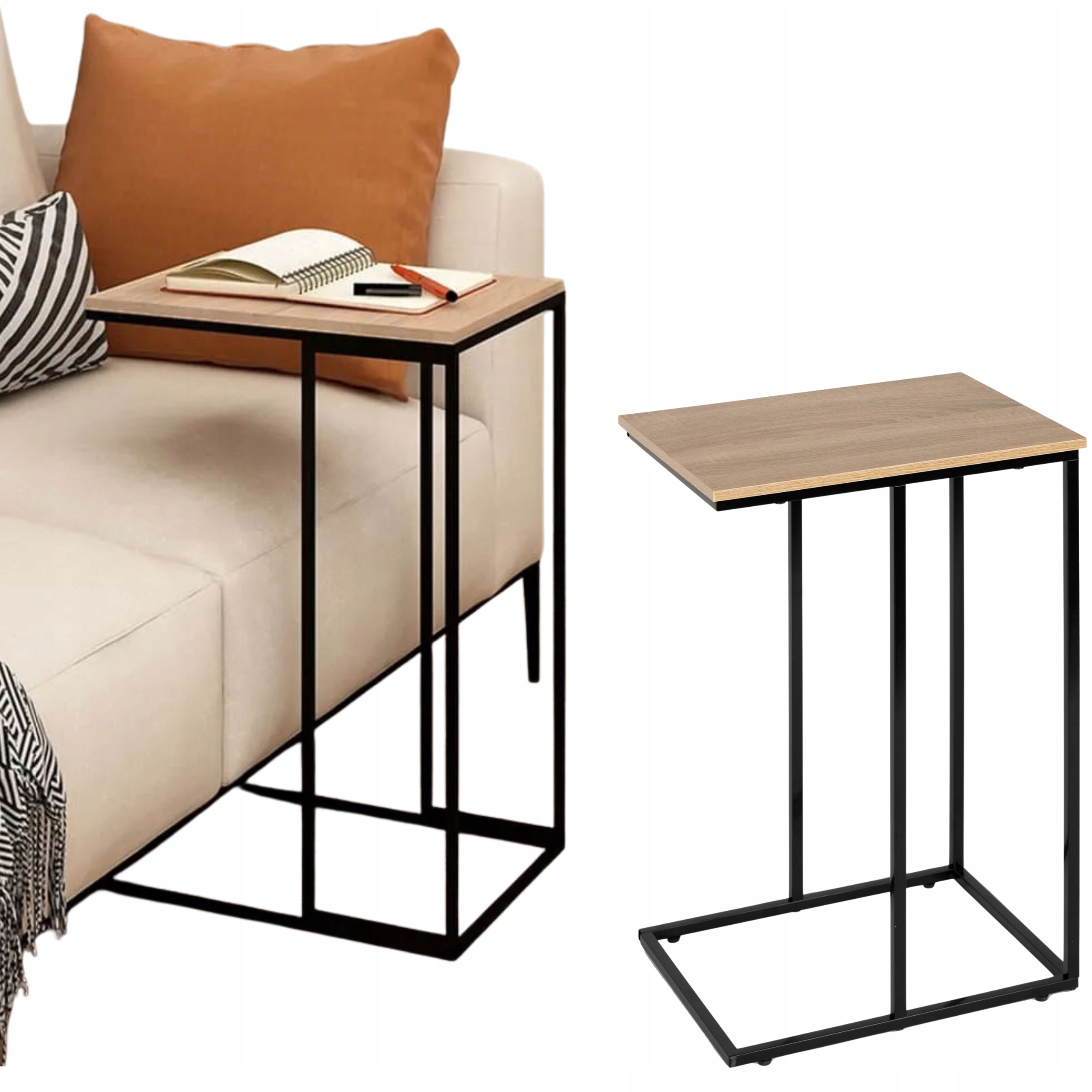 STOLIK POD LAPTOPA BOCZNY POMOCNICZY DOSTAWKA DO ŁÓŻKA METALOWY LOFT