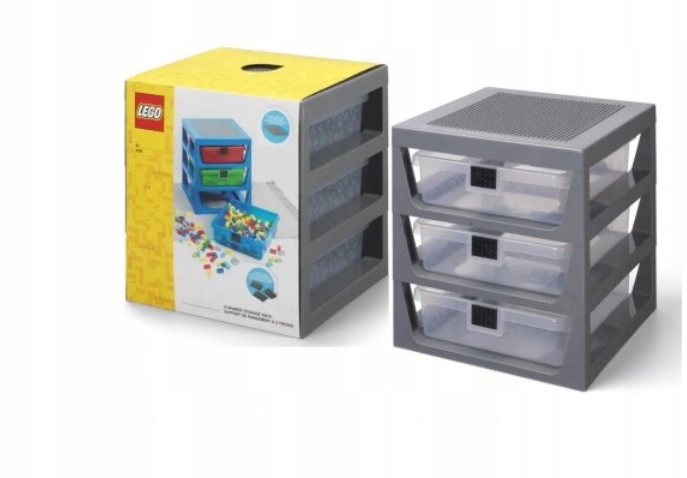 Lego Regál Stolek Police Se 3 Zásuvkami Šedý 40950003