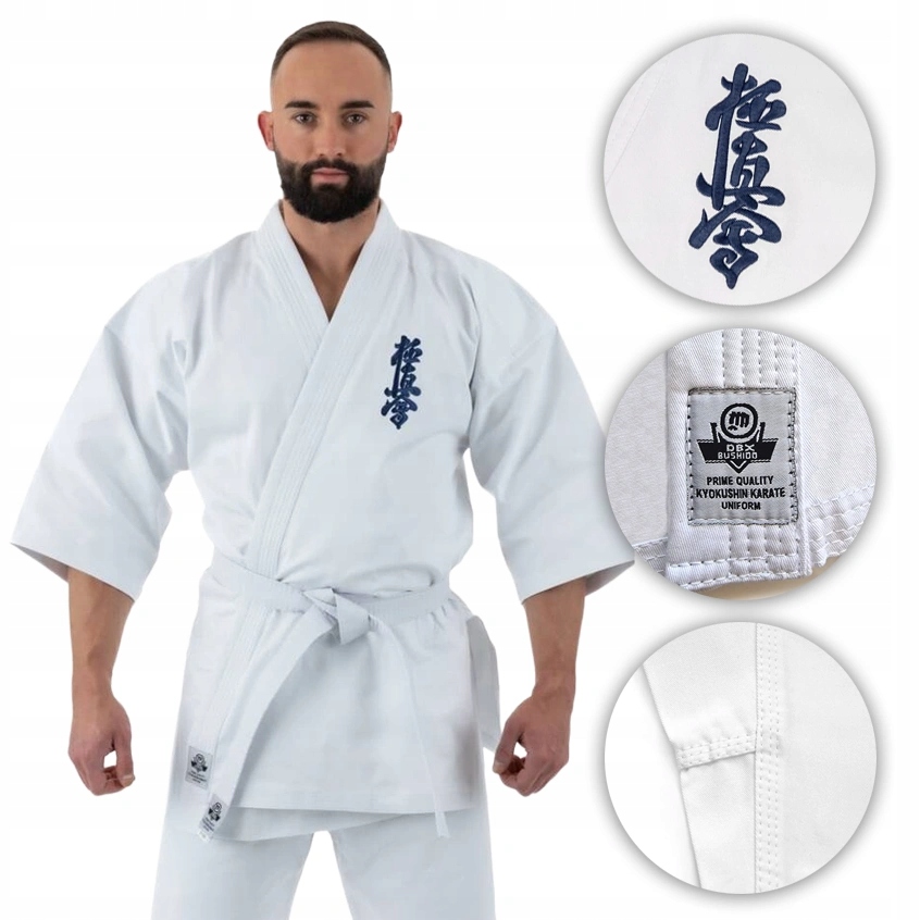 Kimono Karate Kyokushin Biały Pas Mocny Materiał 10oz Bushido 160 cm
