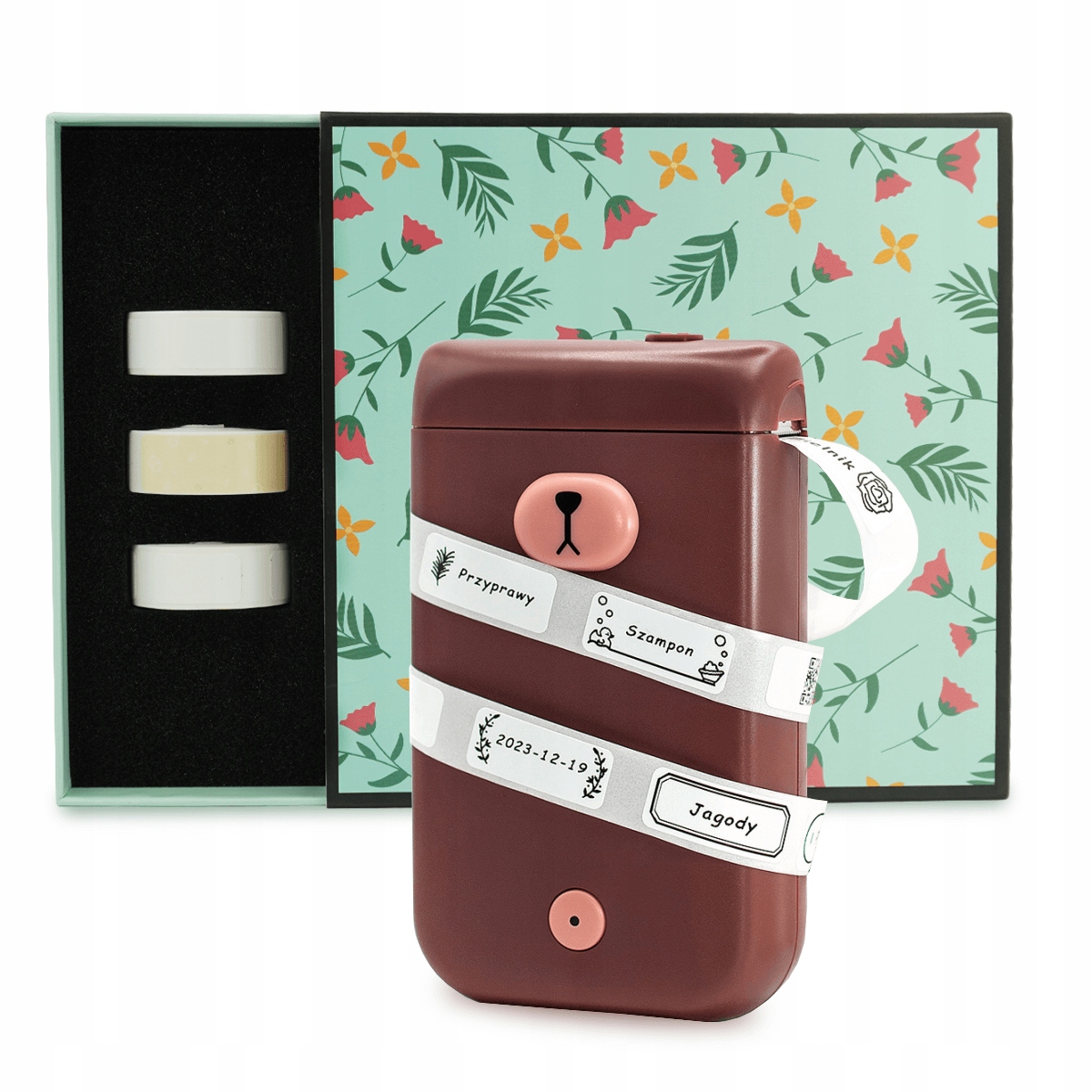 Phomemo D30S mini termální tiskárna bronz Medvídek sada jako dárek pro děti