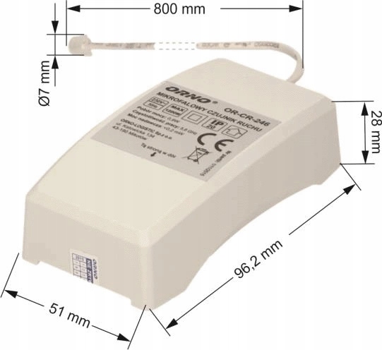 Mikrofalowy Czujnik Ruchu z Sensorem Zewnętrznym Zmierzchowym 360st. 1200W Rodzaj Ruchu