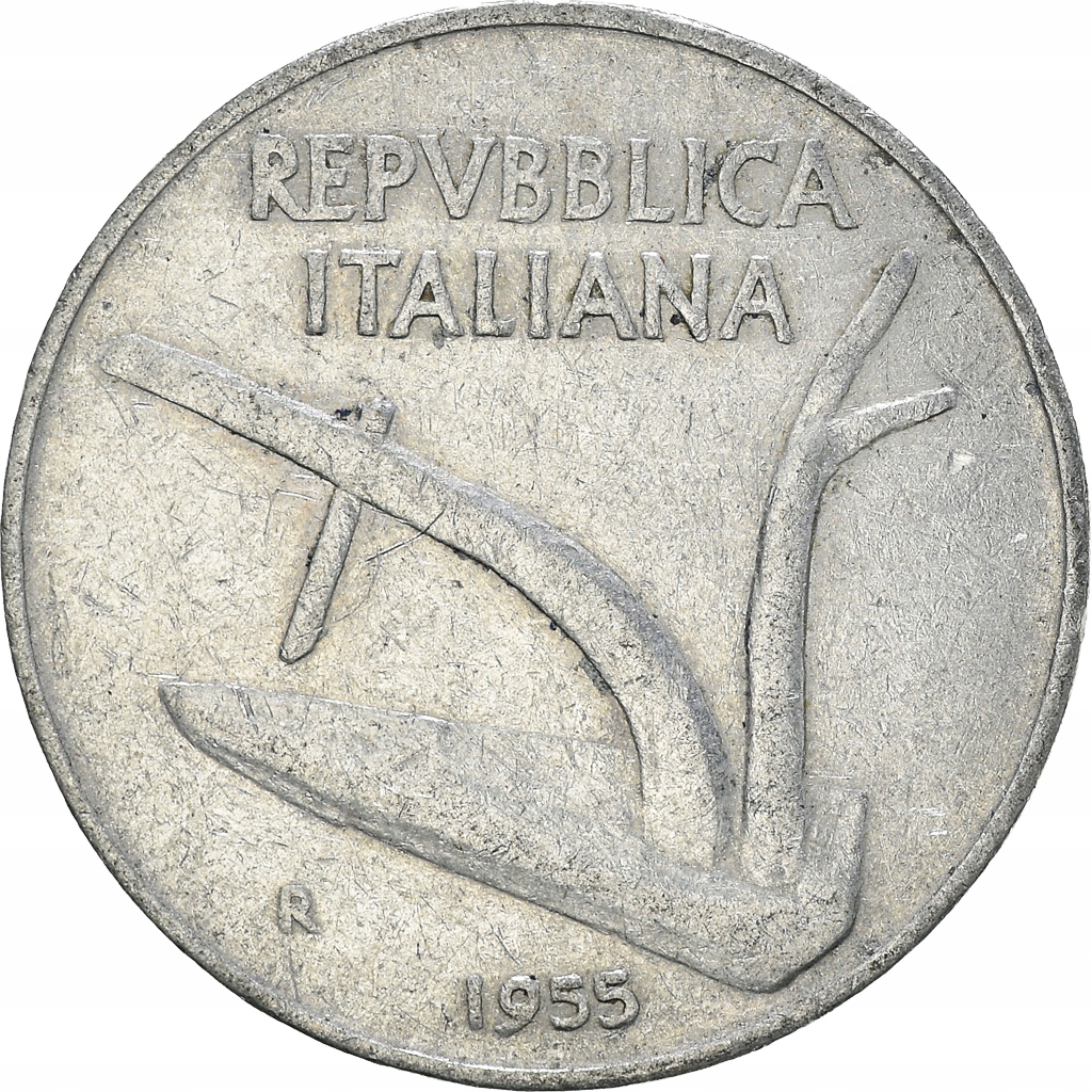 Moneta, Włochy, 10 Lire, 1955