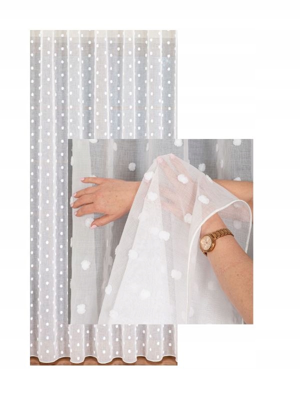 Záclona s prošitím po celém obvodu Neobvyklá praktická s páskou š.120x160