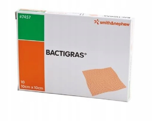 

Bactigras 10x10cm opatrunek z chlorhexydyną 10 szt