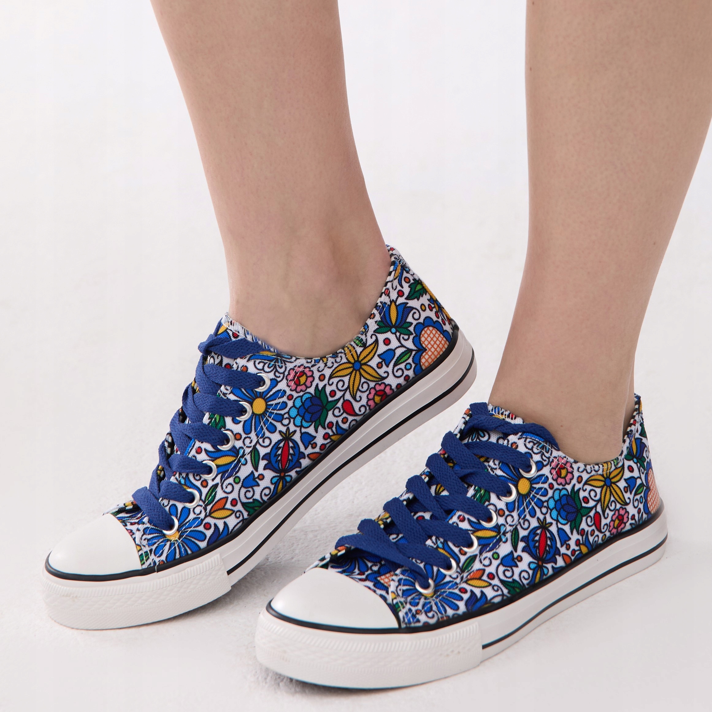 Trampki krótkie Folkstar w kwiaty kaszubskie rozmiar 41