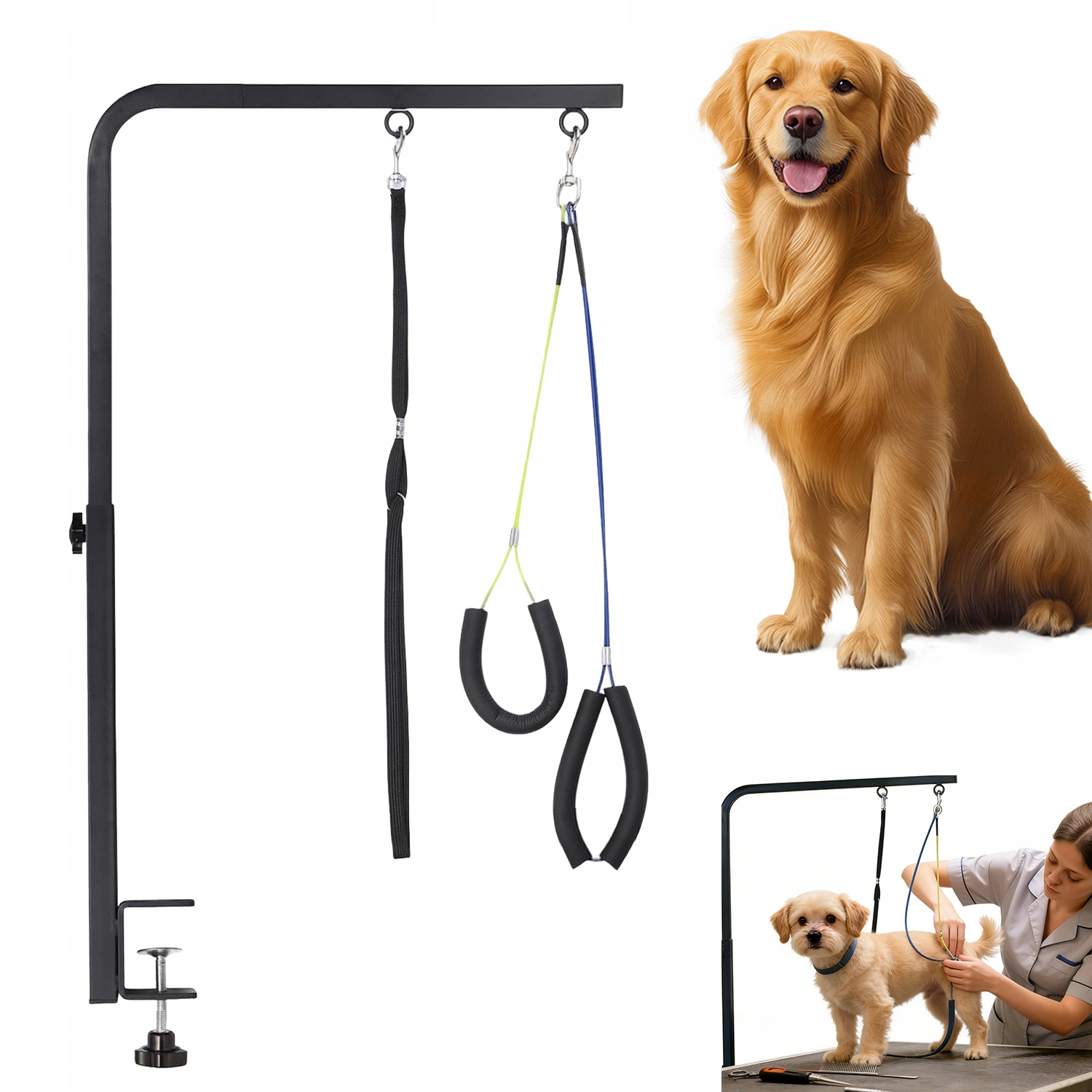Levně Pohodlný Nastavitelný Groomerský Držák Pro Péči O Psa Se Třemi Lany