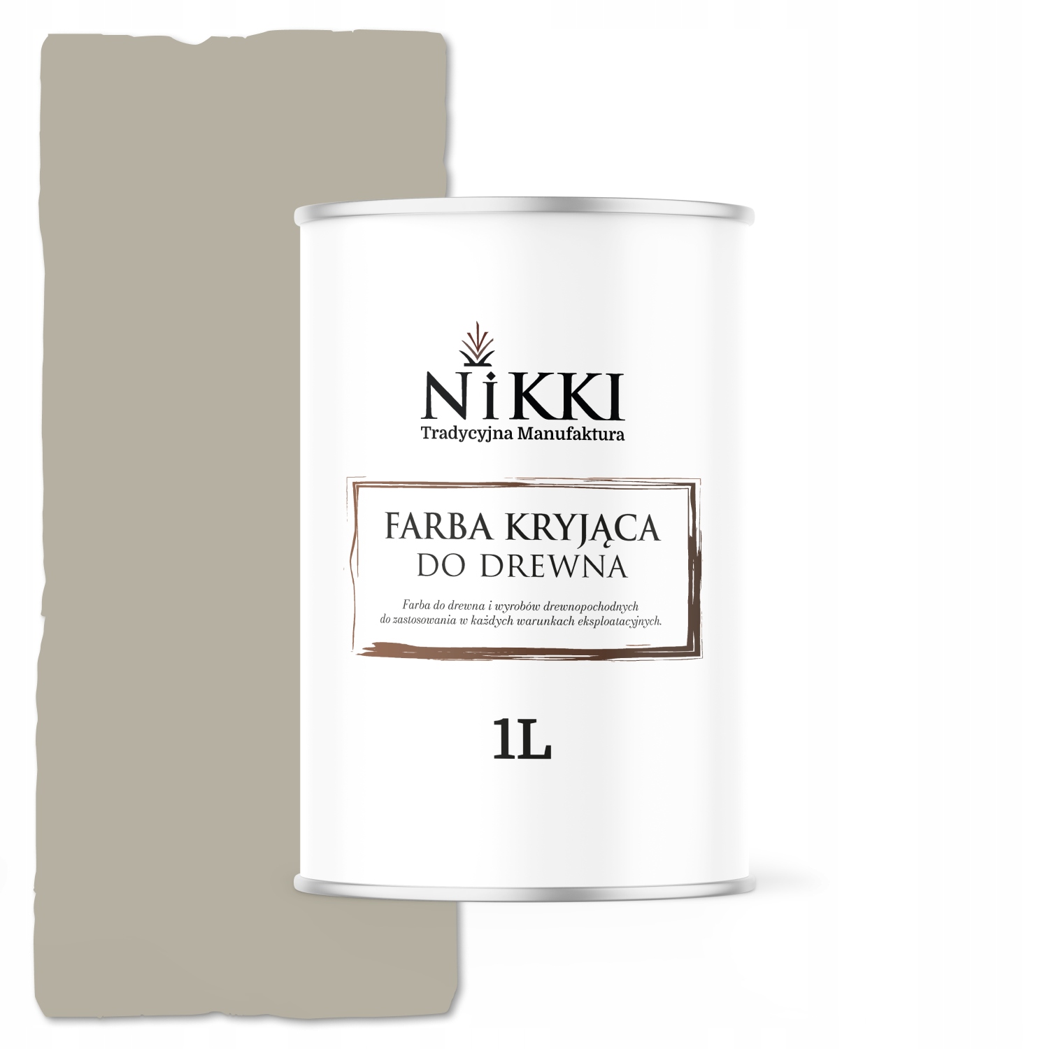 Farba Do Drewna Kryjąca Drzwi Renowacji Szary Beżowy RAL7032 Satyna 1L