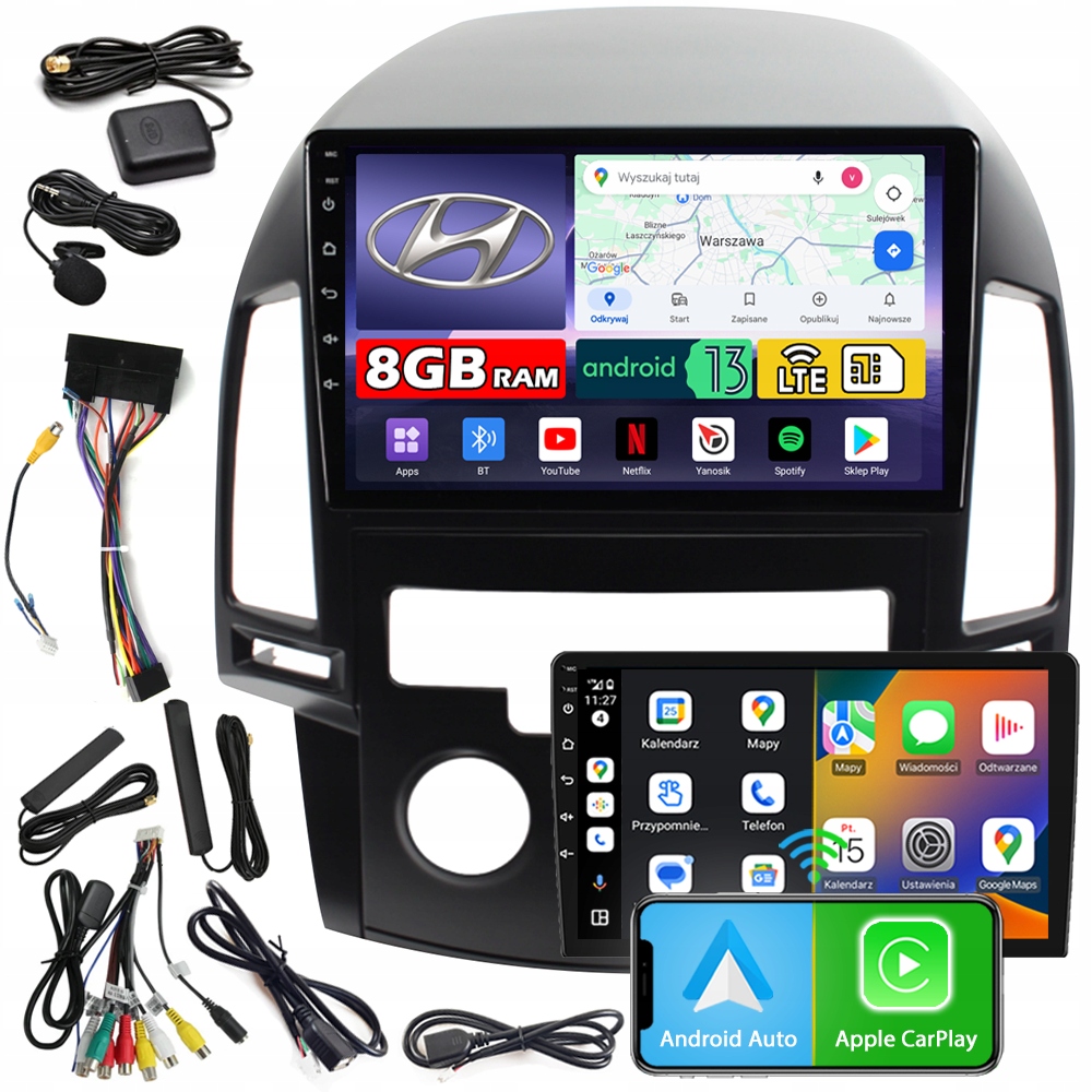 Automobilové Rádio Ncs ZQ9 Hyundai i30 I 2007-2012 Manual Android 8GB Lte