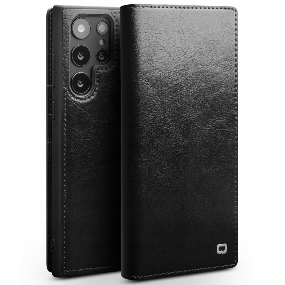 Kožené Flipové pouzdro pro Galaxy S22 Ultra 5G, Qialino Leather Wallet