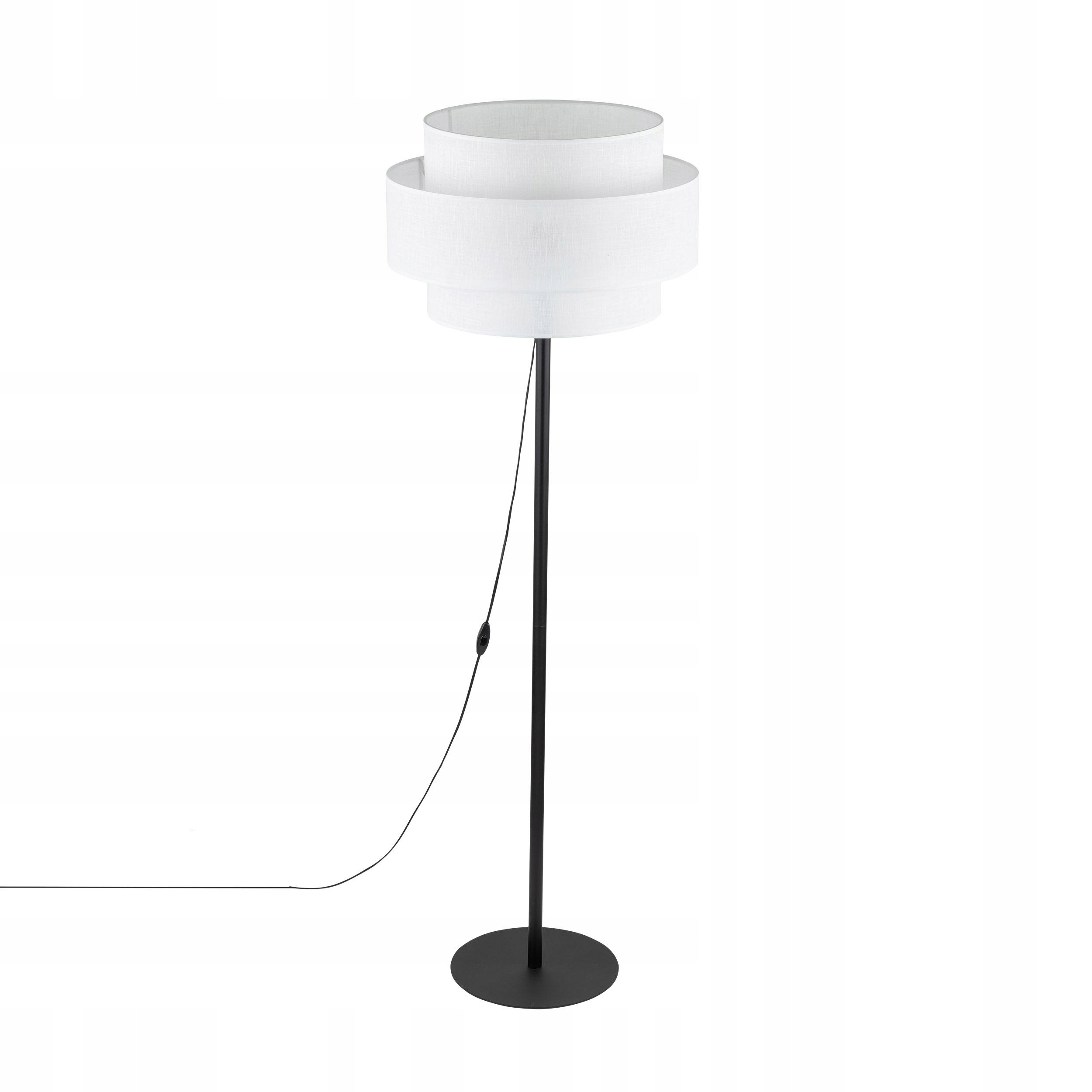 Stojacia lampa Calisto Čierna Biela Tienidlo 1xE27 159cm Stojacia lampa Domov