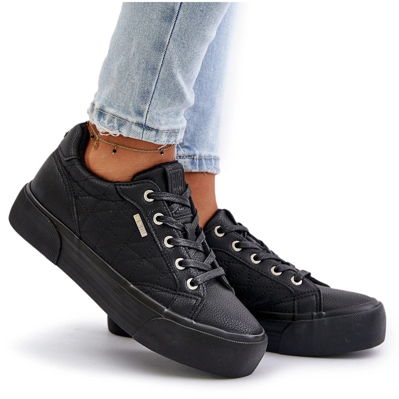 Zateplené Tenisky Na Platformě Prošívání Big Star OO274A465 Černé 39