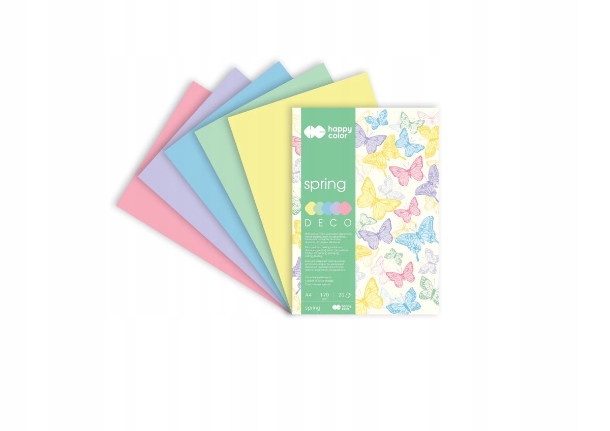Blok Deco Spring A4 170g 20 ark 5 kol. Happy Color wiosna