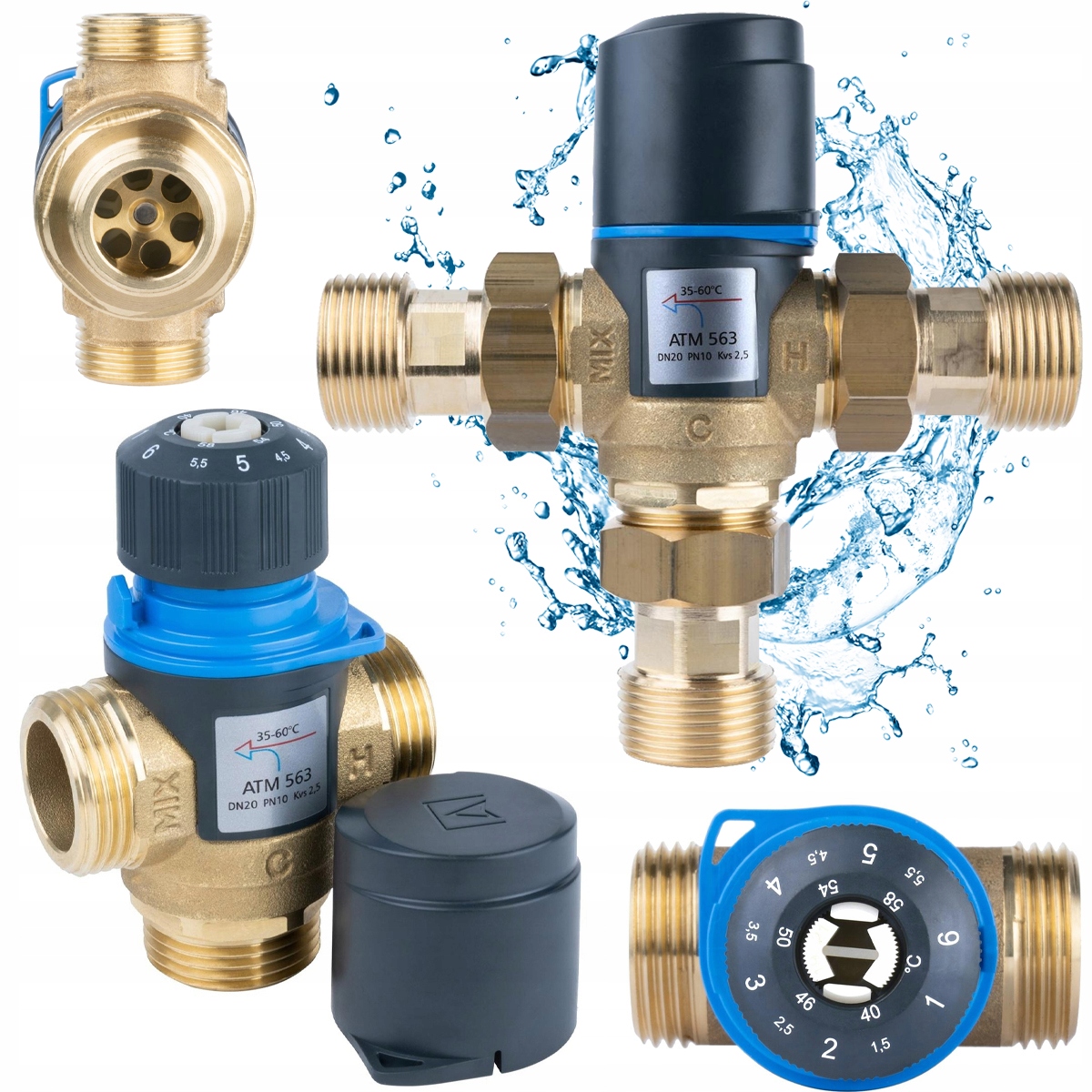 Zmiešavací termostatický ventil Afriso Atm 563 1 Cal 35-60°C DN25 Skrutky