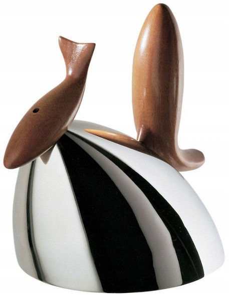 Officina Alessi Pito Oceľový čajník s píšťalou Drevená rukoväť