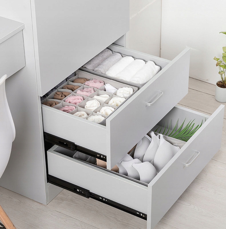 3x ORGANIZER NA BIELIZNĘ WKŁAD DO SZUFLADY SZAFY szary Rodzaj organizer do szuflady