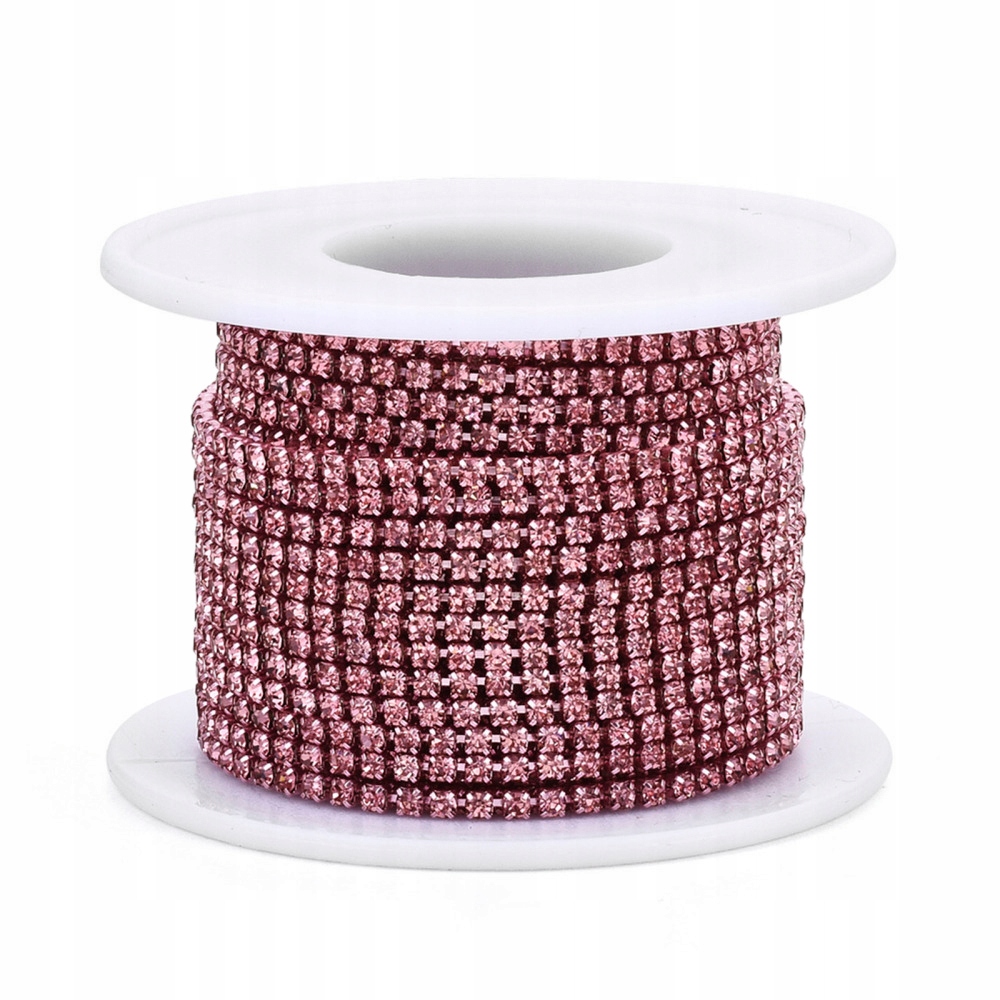 Řetízek s Džety, Mosaz, Světle růžová, SS6.5, 2~2.1mm, 9m/cívka