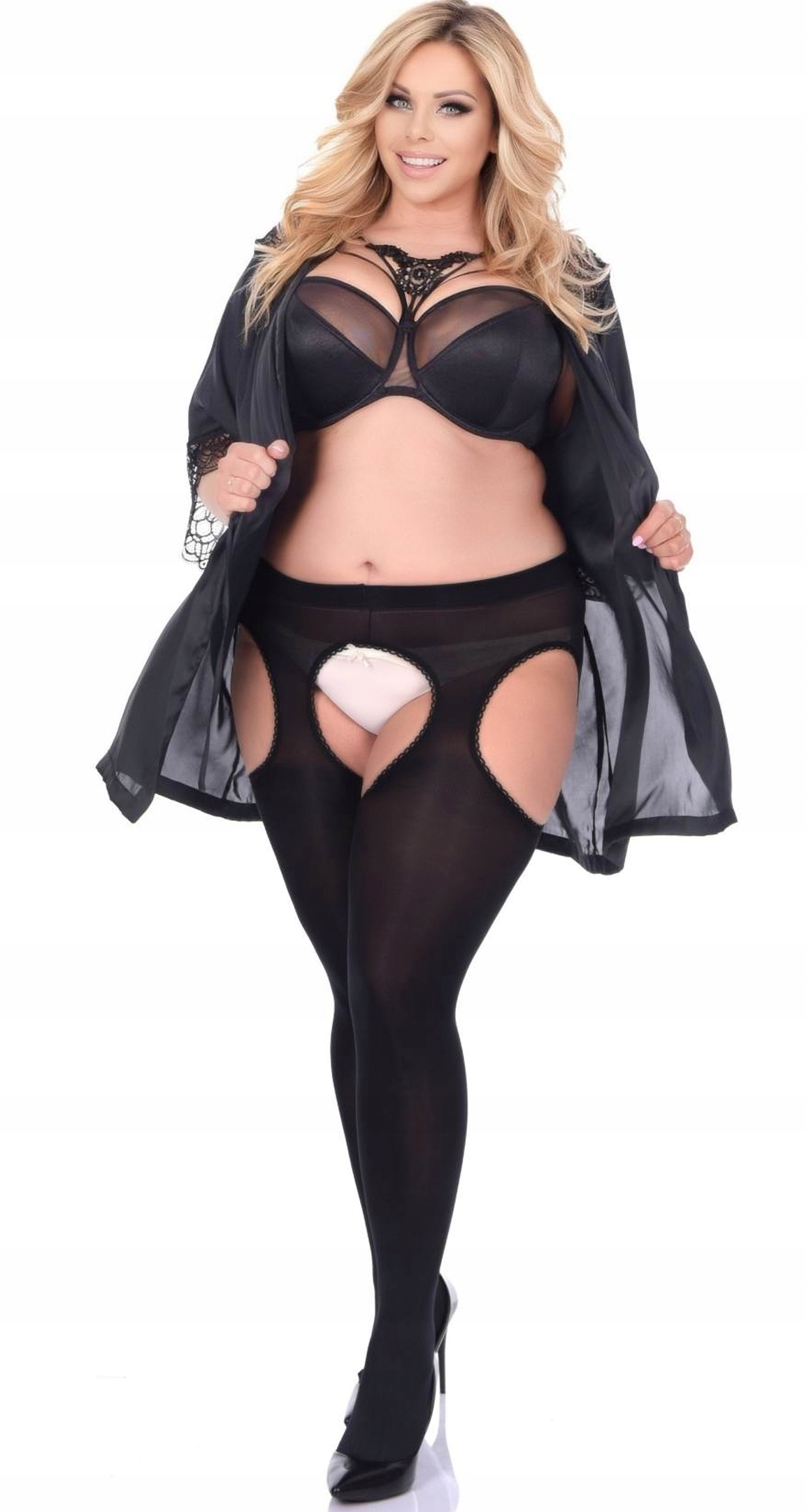 SEXY LINE Rajstopy Pończochy Podwiązki PLUS SIZE Model 101