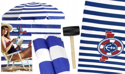 Plážový Slunečník Paraván 12 M Kladívko Ručník Pláž