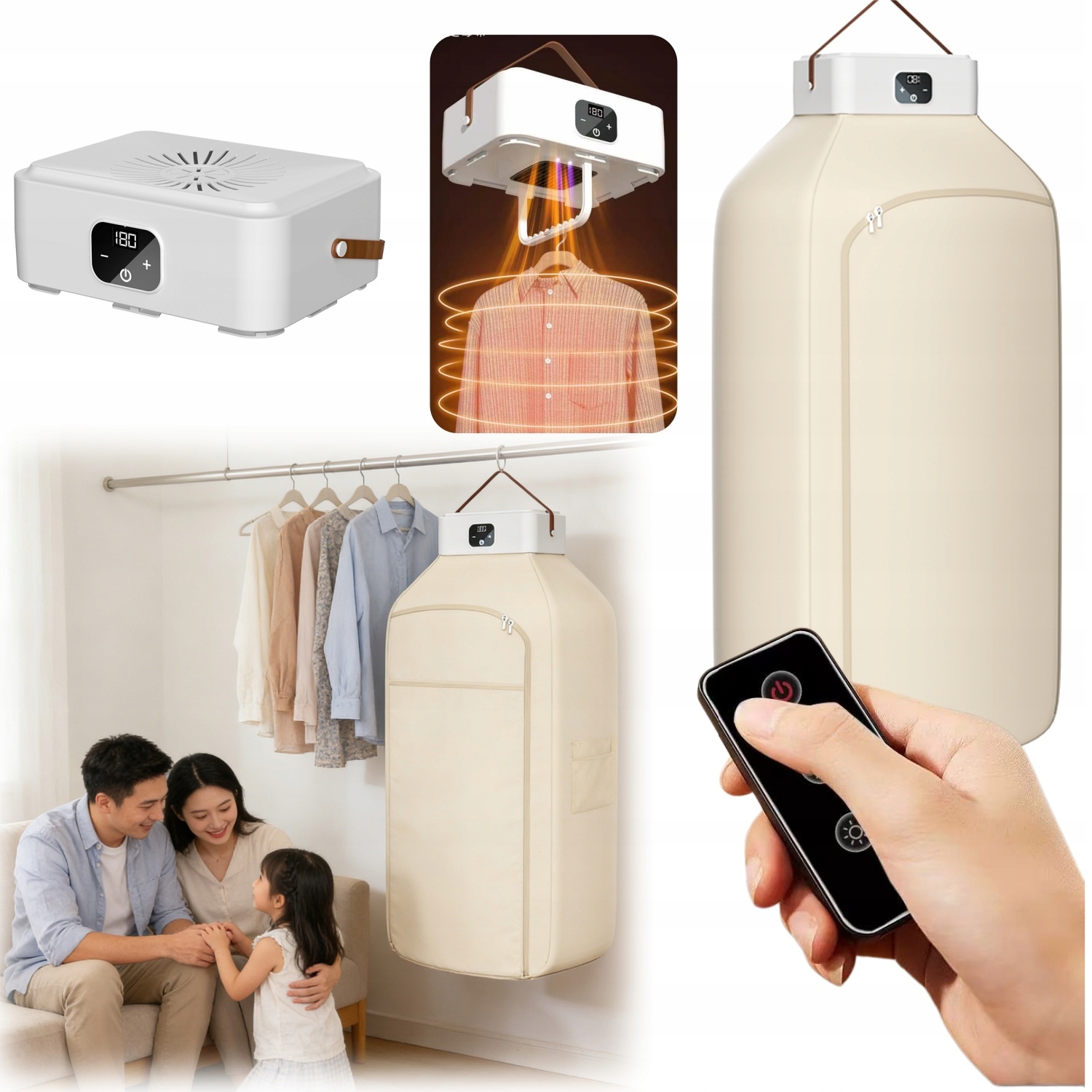 Přenosný Elektrický Sušák Na Prádlo Skládací Rychleschnoucí Výkonný 650 W