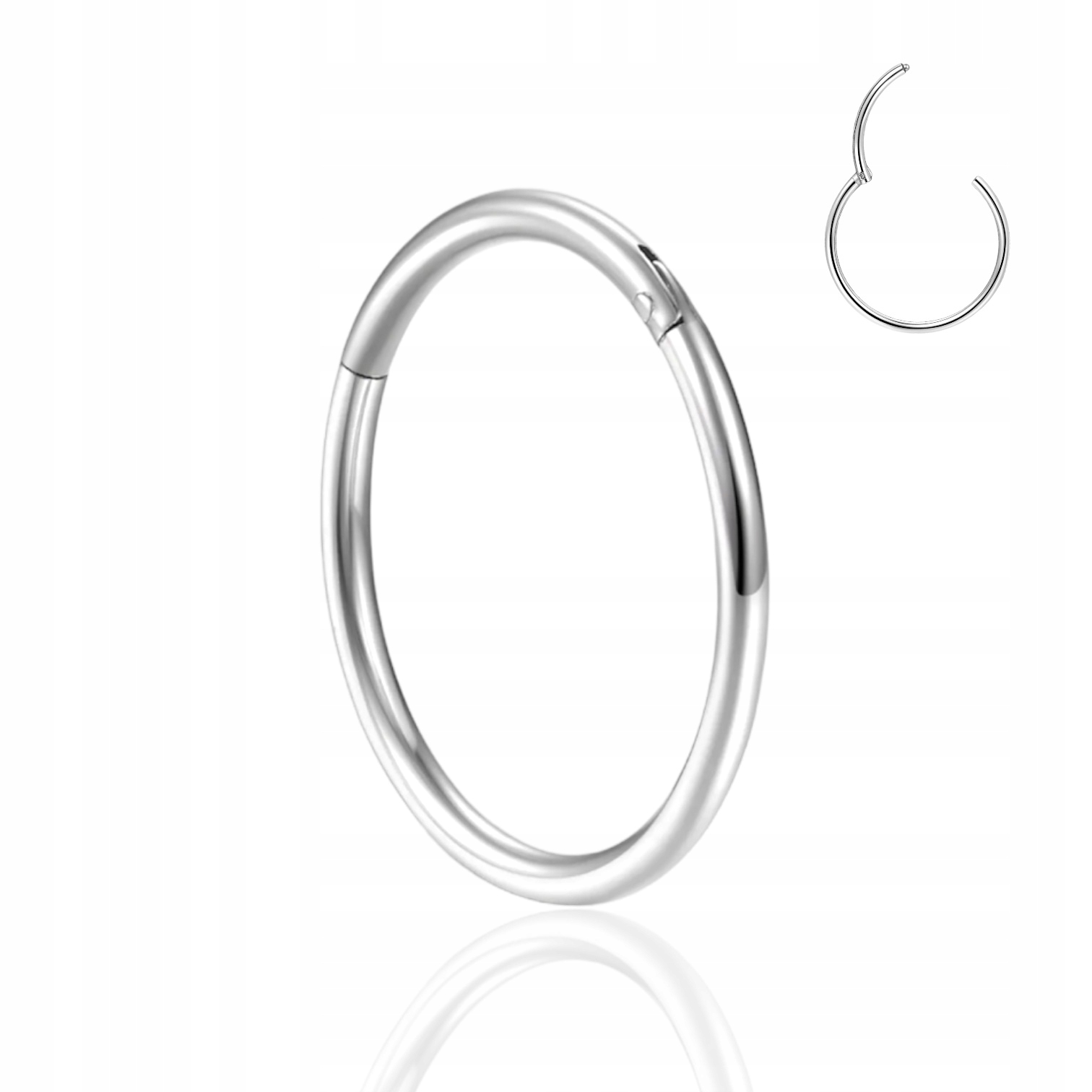 Piercing Srebrny Clicker Kółko Helix Septum 1,2/12