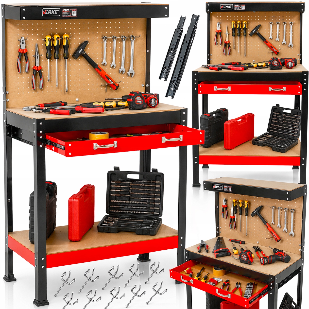 ИНСТРУМЕНТ ВЕРСТАК ДЛЯ ГАРАЖА МАСТЕРСКАЯ СТОЛЕШНИЦА КРЮЧКИ
