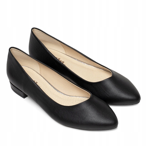 Brilu Polskie Klasyczne Płaskie Balerinki Member Czarne 43