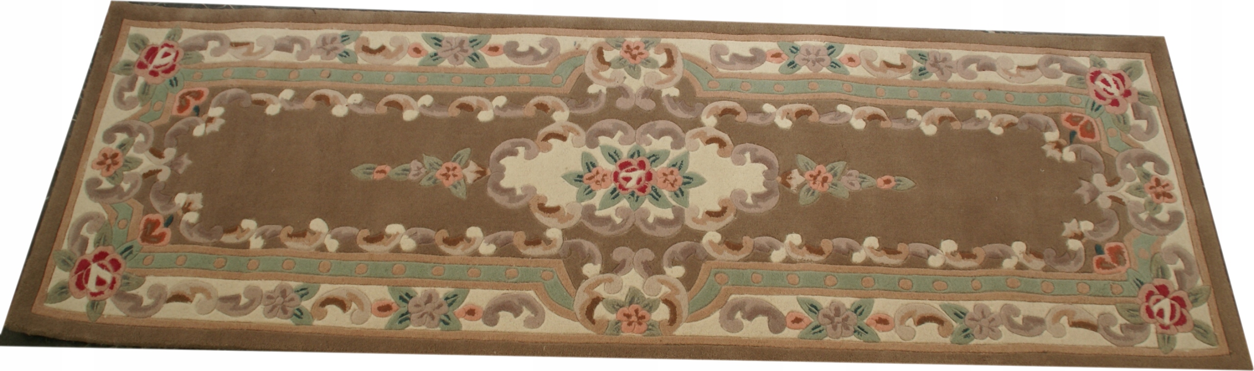 Vlněný koberec 69x213 hnědý