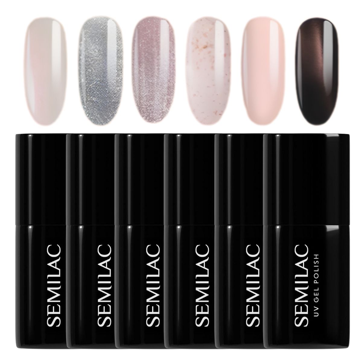 Semilac Lakier Hybrydowy Cała Kolekcja Inner Glow Zestaw 6 sztuk