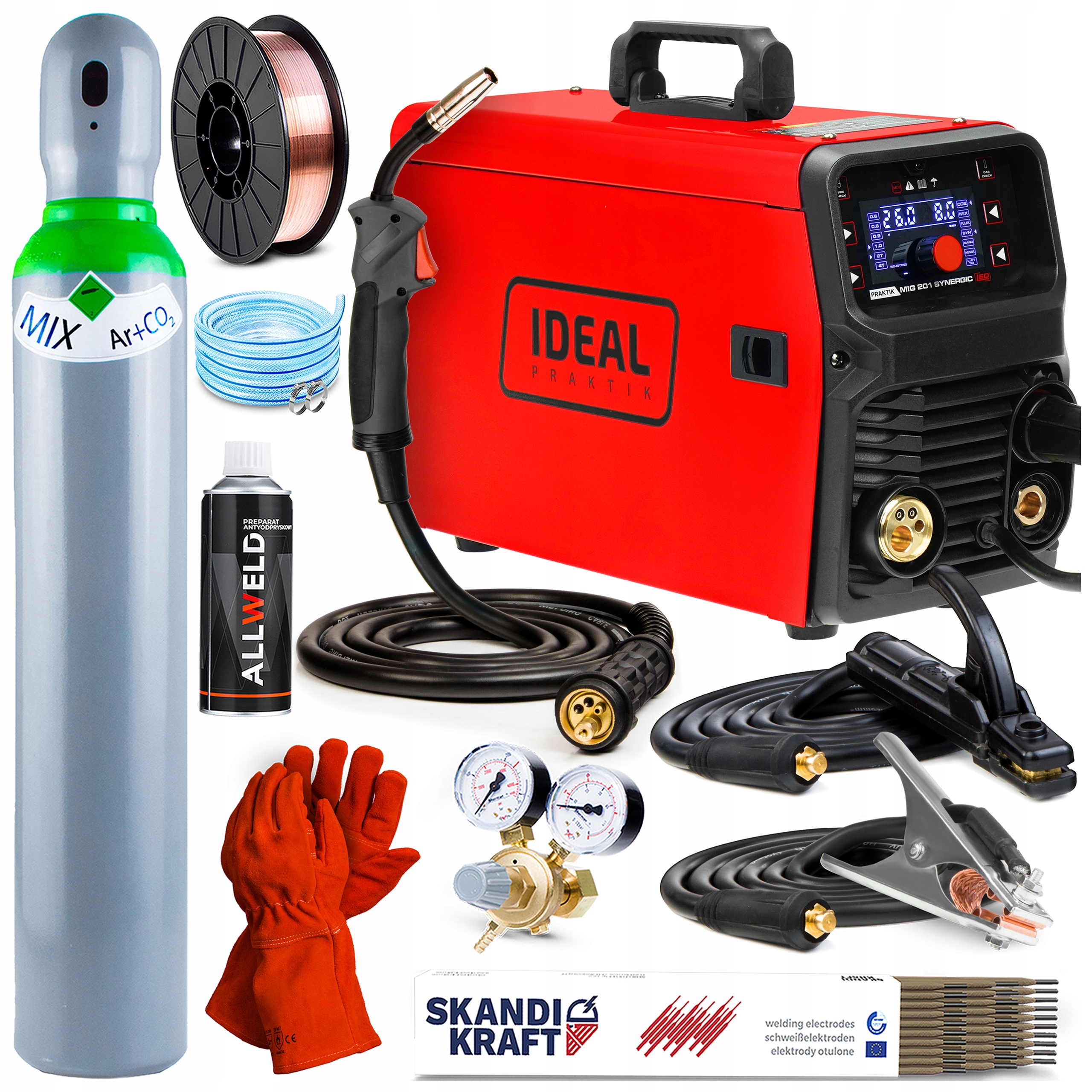 Poloautomatický Svařovací Stroj Ideal Praktik Mig 201 Synergic Led Mma Tig 230V 200A