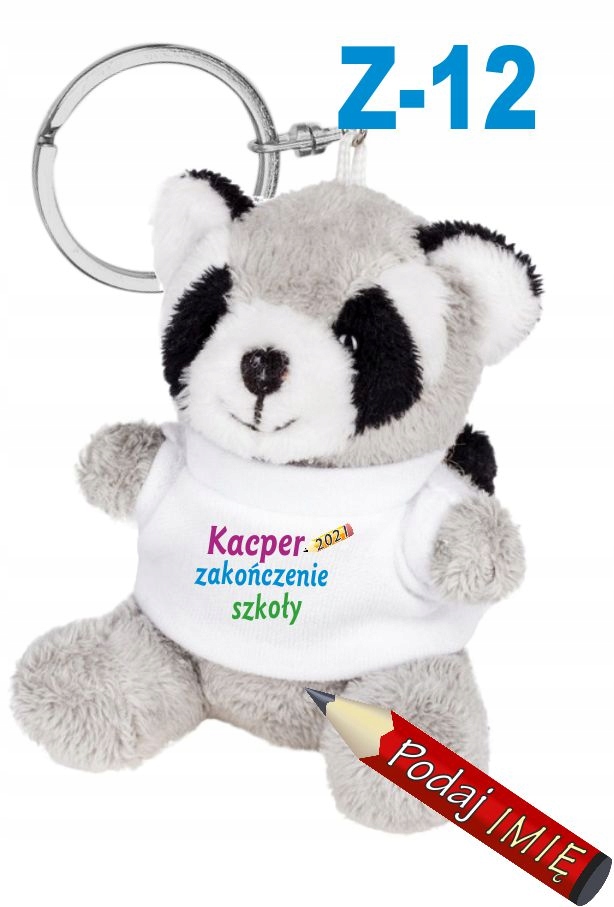 

Szop pracz +imię Breloczek Zakończenie Szkoły 2021