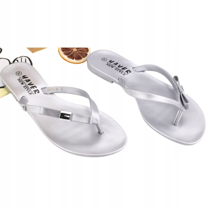 

Japonki damskie gumowe basenowe meliski srebrne