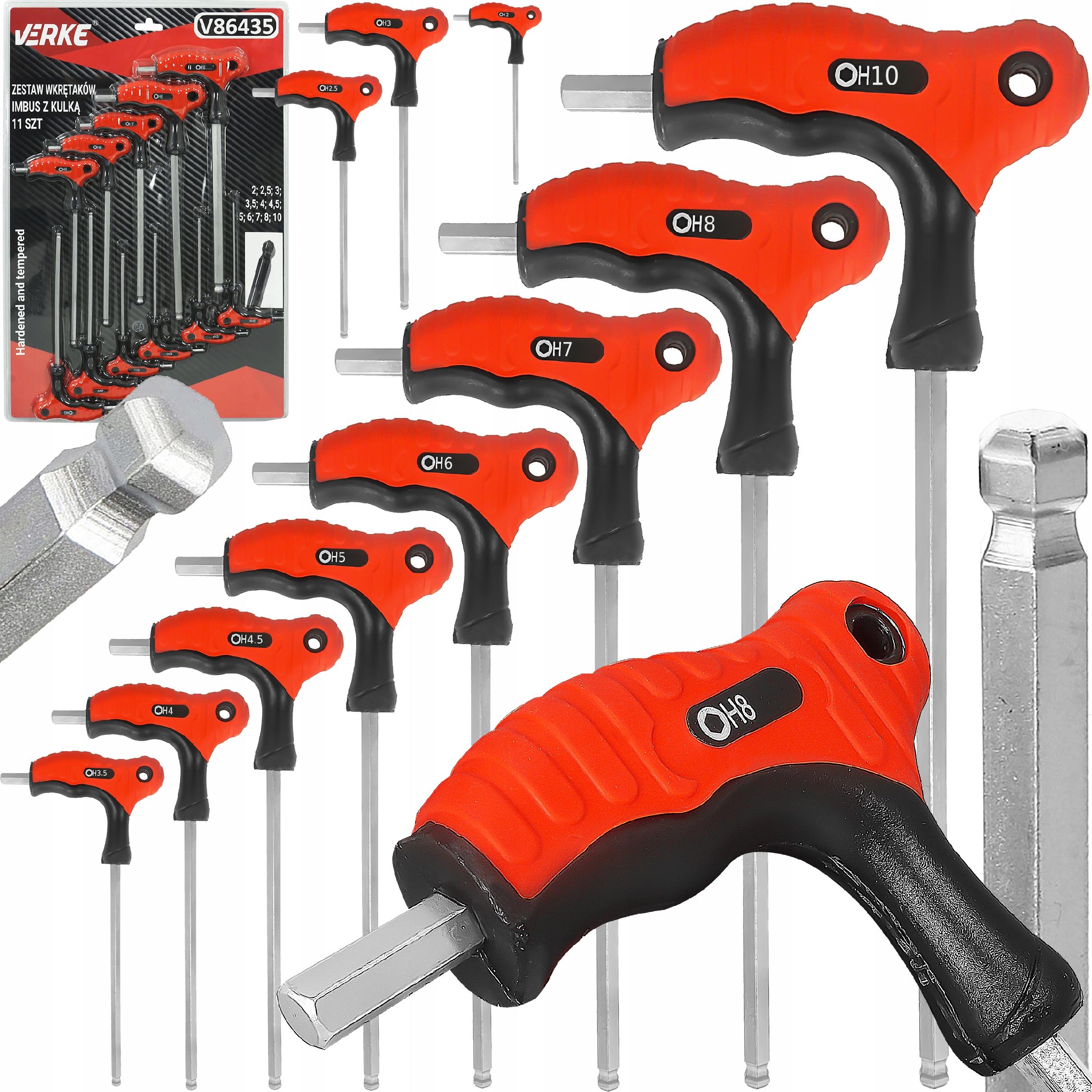 WKRĘTAKI KLUCZE KĄTOWE IMBUS MŁOTKI MŁOTECZKI 11EL