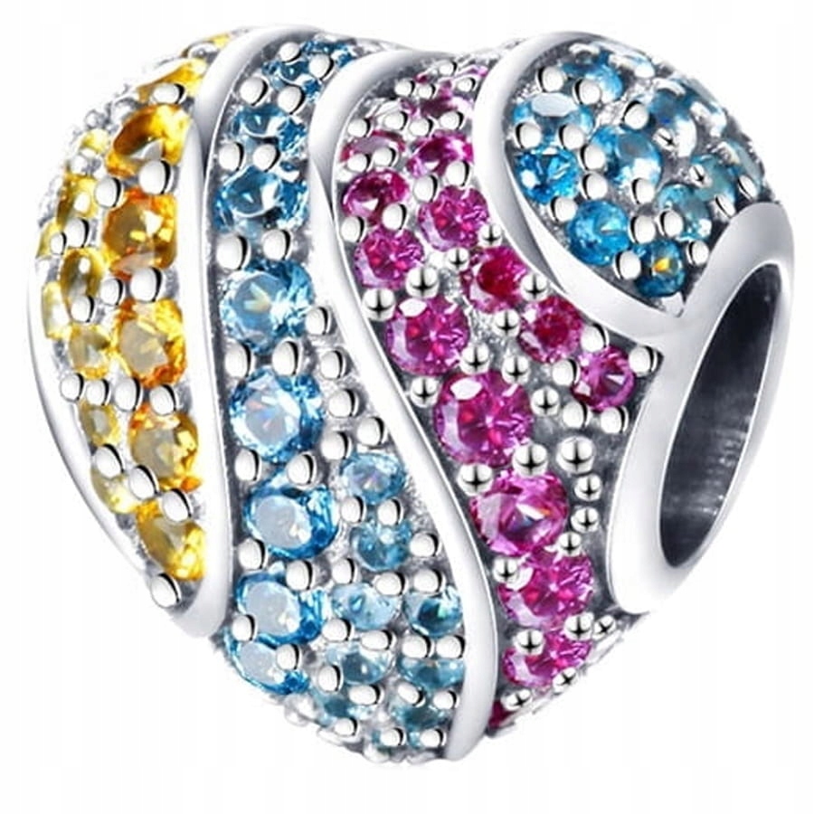 

Charms Zawieszka Serce Kolorowe Srebro 925