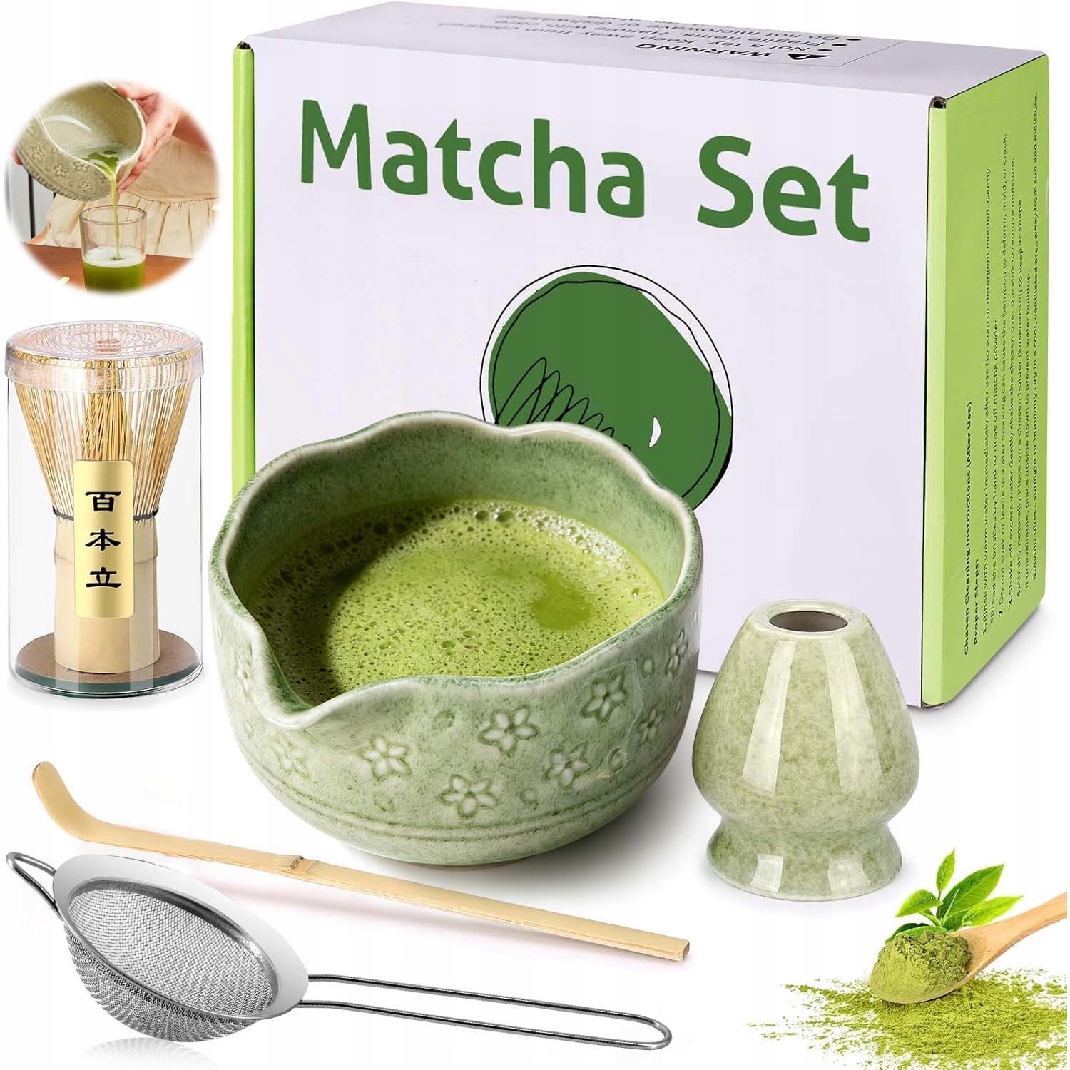 Levně Sada Na Čaj Matcha Nástroj Pro Keramický Match Ideální Dárek