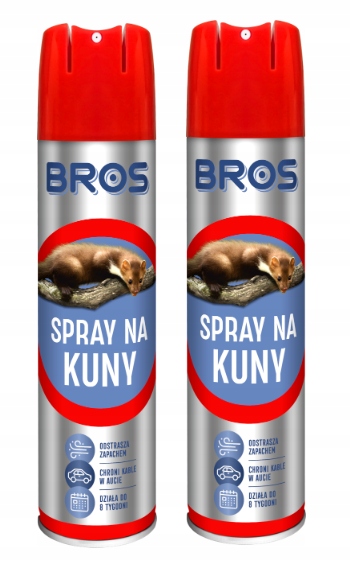 SPRAY Środek NA KUNY ODSTRASZACZ KUN Bros pakiet