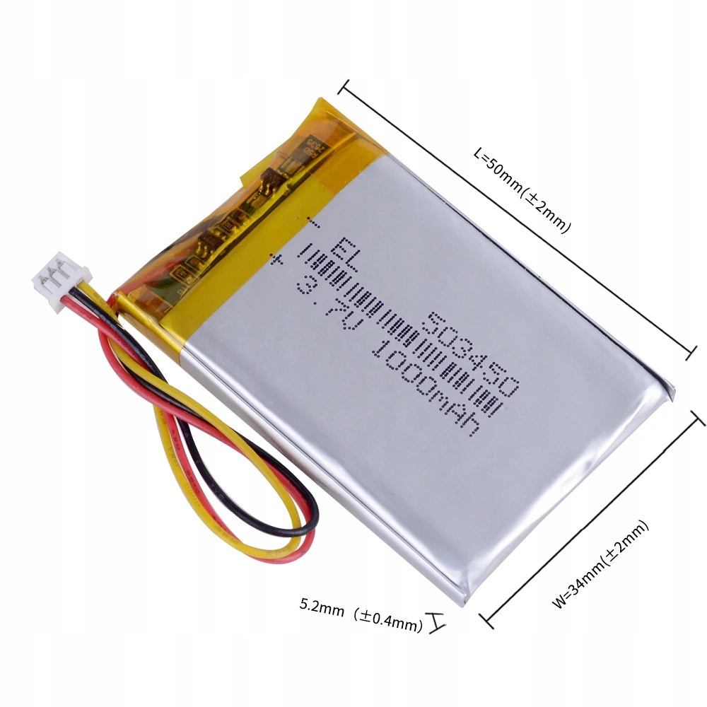 Bateria Akumulator 1000mAh 3.7V JST 3 line Stan opakowania oryginalne