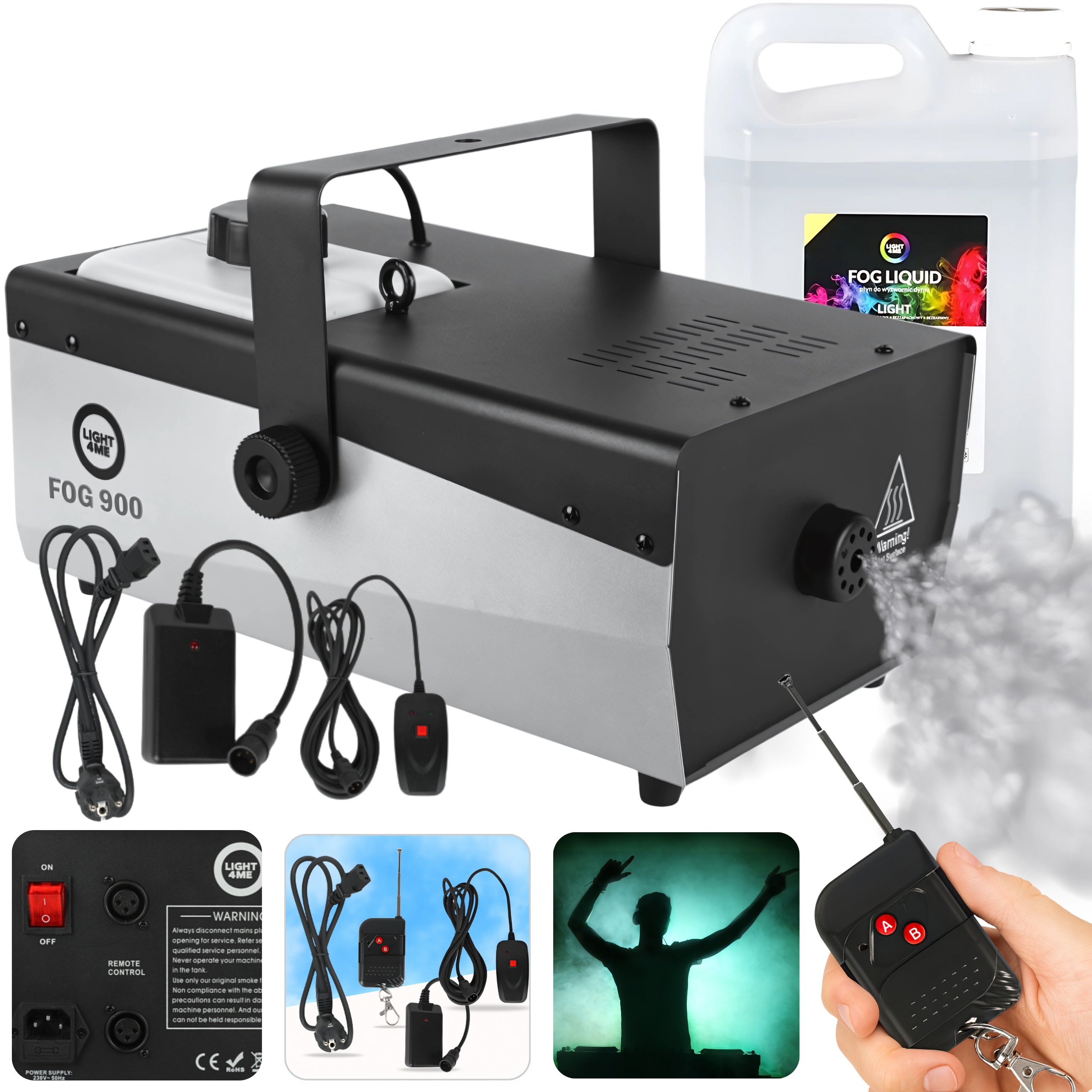 Generátor Dymu, Hmla, Silný Dymový Generátor 900 W, Dymovod Na Párty 2 Diaľkové Ovládače, Kvapalina