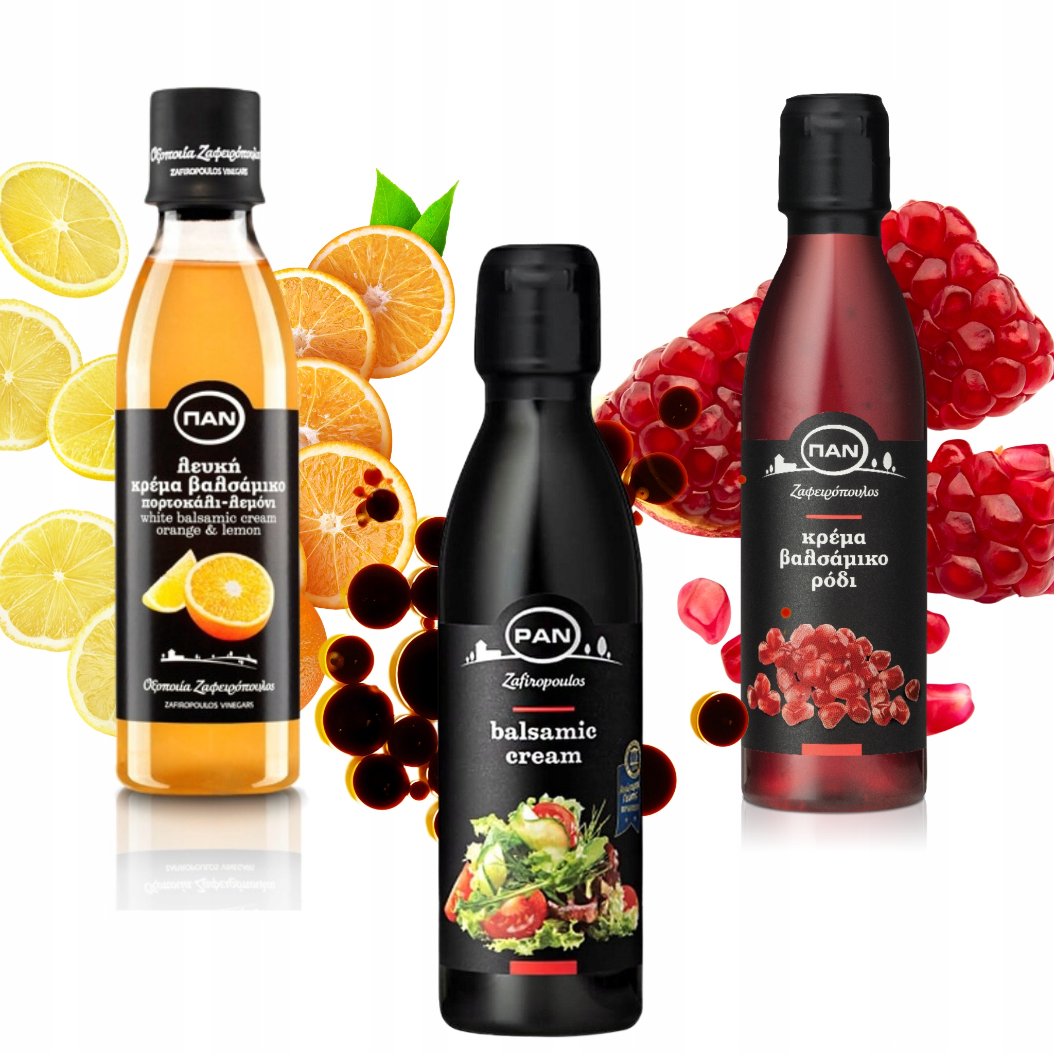 Levně Balzamikový krém Řecký Pan 250 ml ve 3 různých příchutích pro dokončení pokrmů