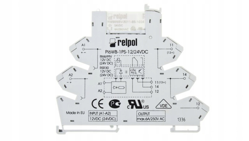 

Przekaźnik interfejsowy 1P 6A 24V DC AgSnO2 PIR6WB