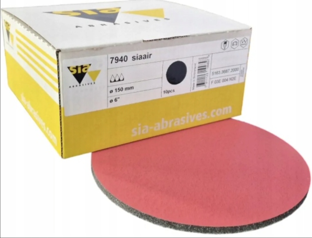 Sia Air SiaAir Papier ścierny 150mm krążek na gąbce P2000 wodny 7940 x10szt