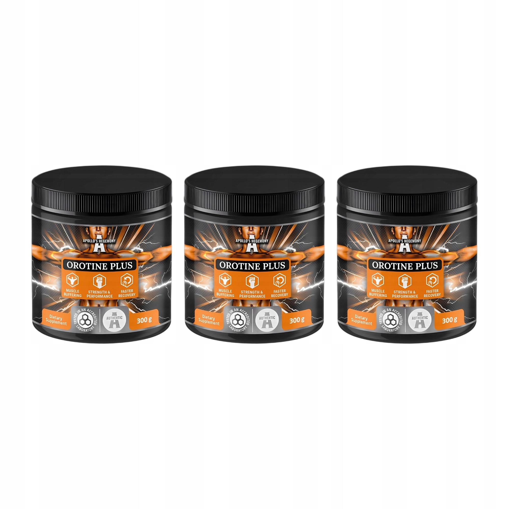 3x Apollo's Hegemony Orotine Plus 300 g Kreatin Betain prášek