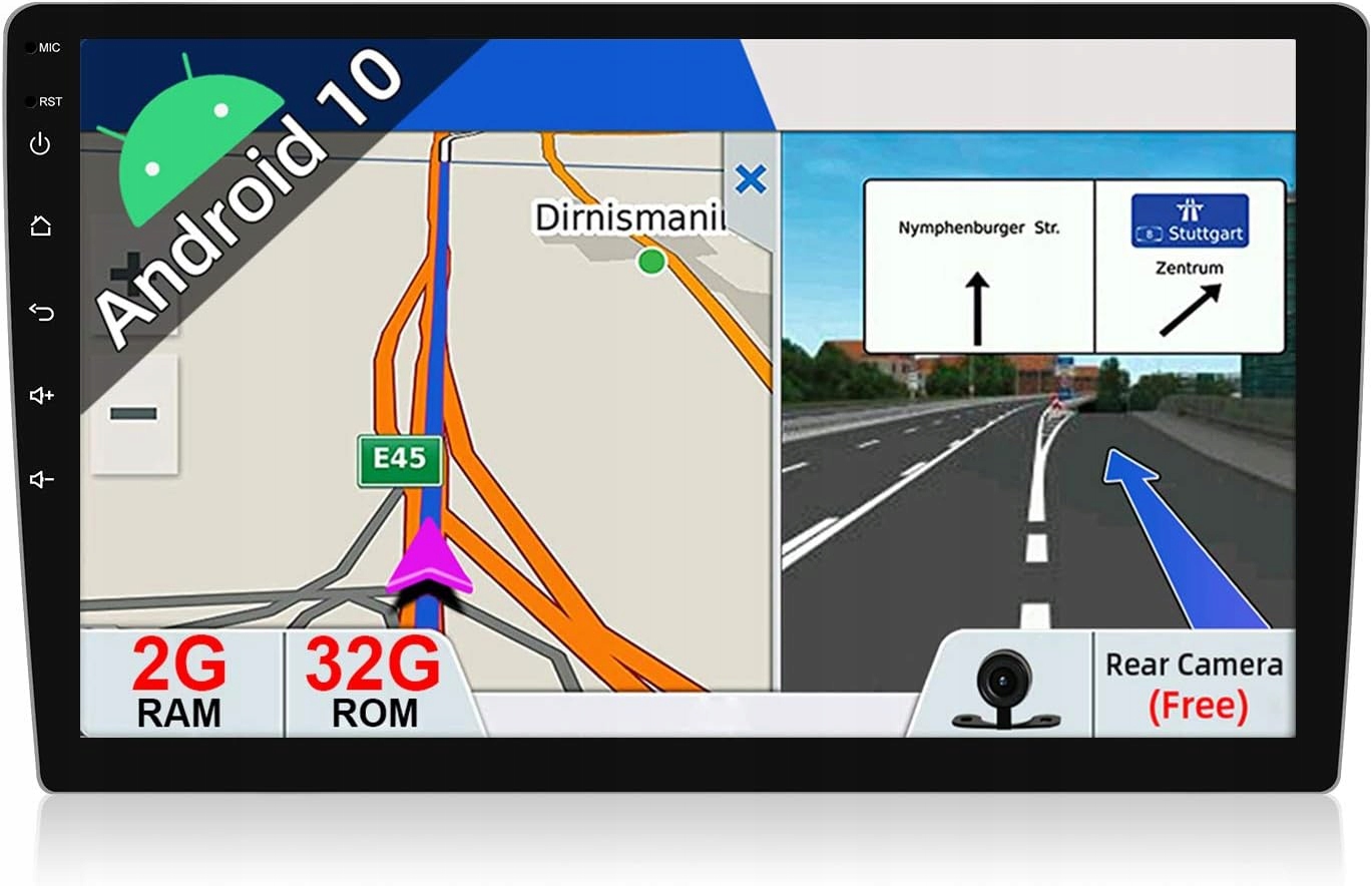 Autorádio Navigace 10,1" 2 Din Bluetooth Kamera, Gps Dab+ Wifi 4 G