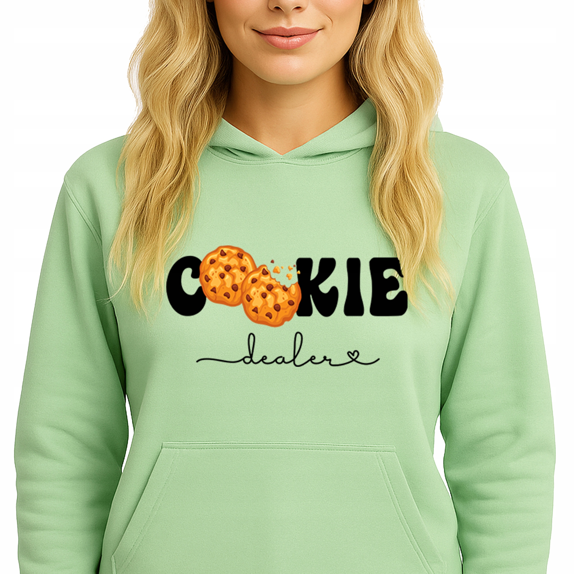 Mikina S Kapucí Zelená bavlněná mikina Módní prodejce cookie M