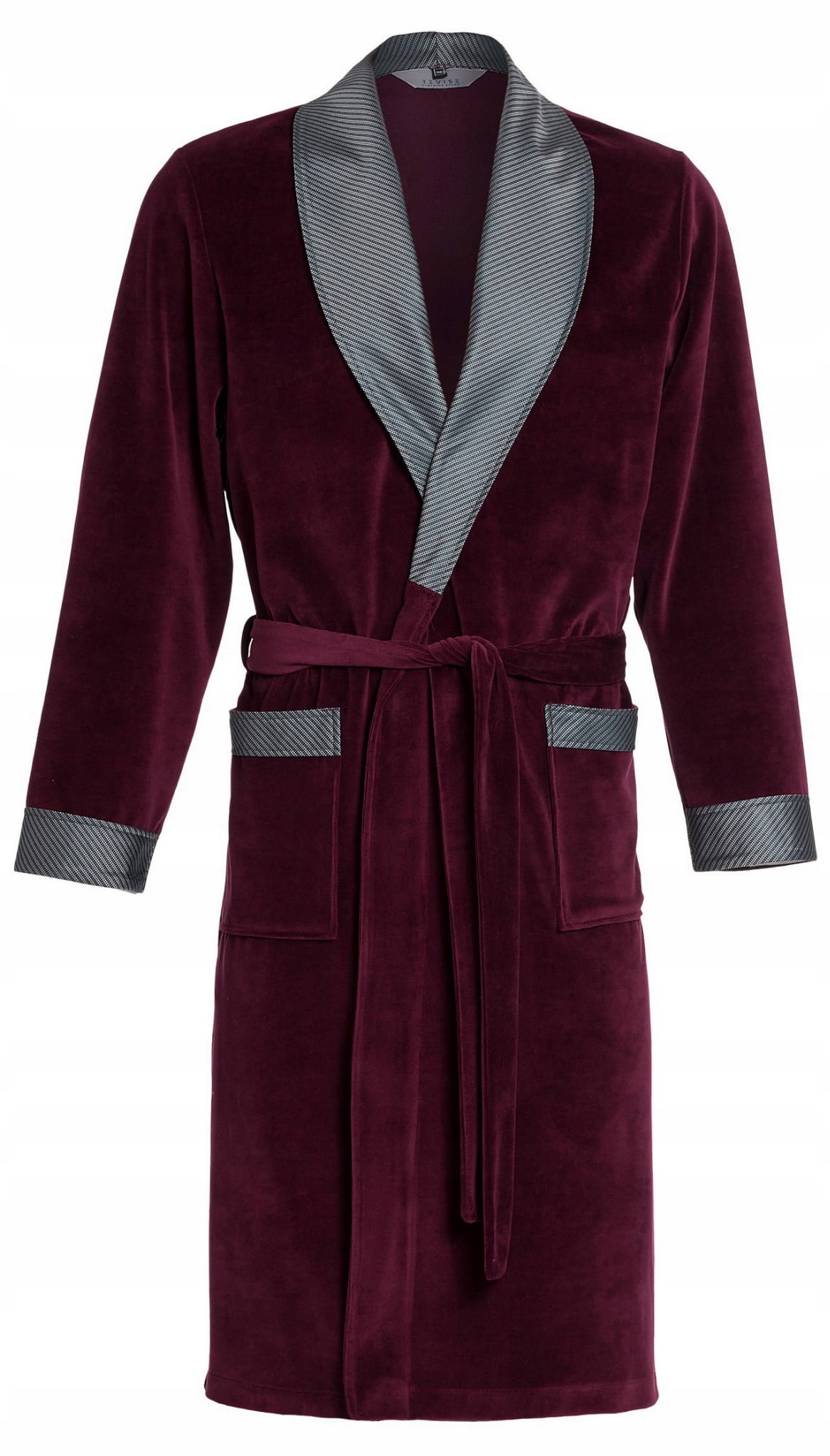 Pánský velurový župan RE-102 Bordový S