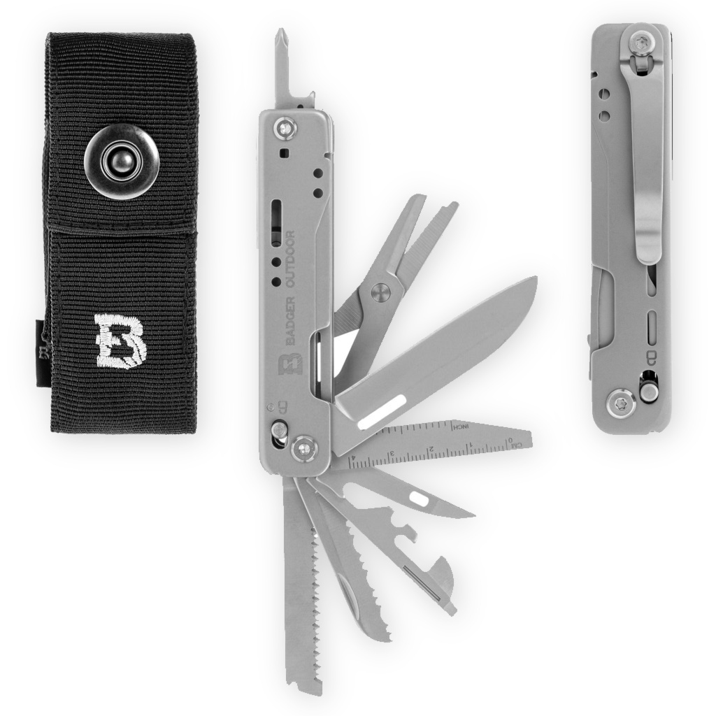 Multitool Narzędzie Wielofunkcyjne survival Edc Badger Outdoor Slide 13 w 1