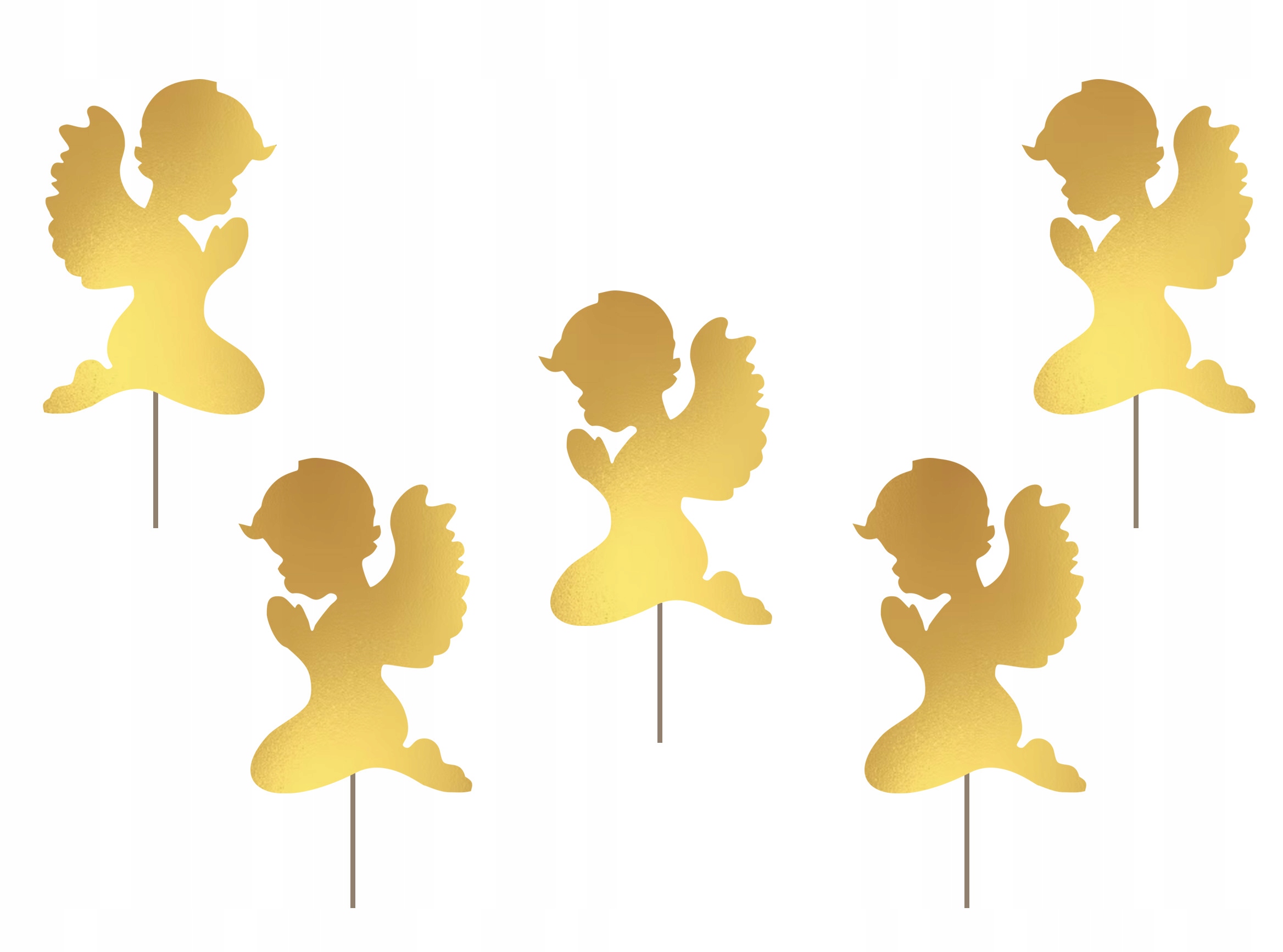 TOPPER PIKER ANIOŁEK dekoracja na CHRZEST KOMUNIĘ świętą 6SZT